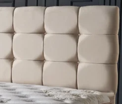 Casa Padrino Luxus Doppelbett Creme / Weiß / Braun 180 x 200 cm - Massivholz Bett mit Kopfteil und Matratze - Schlafzimmer Möbel - Hotel Möbel - Luxus Möbel - Luxus Einrichtung