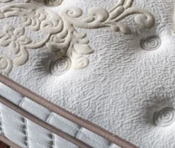 Casa Padrino Luxus Doppelbett Creme / Weiß / Braun 180 x 200 cm - Massivholz Bett mit Kopfteil und Matratze - Schlafzimmer Möbel - Hotel Möbel - Luxus Möbel - Luxus Einrichtung