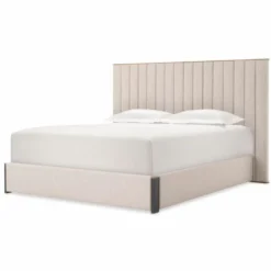 Casa Padrino Luxus Doppelbett Naturfarben / Messing / Schwarzgrau 180 x 210 cm - Schlafzimmer Möbel