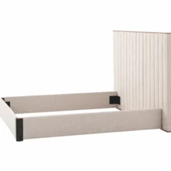 Casa Padrino Luxus Doppelbett Naturfarben / Messing / Schwarzgrau 180 x 210 cm - Schlafzimmer Möbel