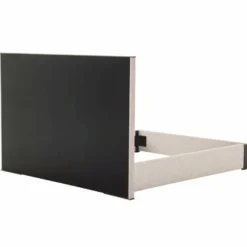 Casa Padrino Luxus Doppelbett Naturfarben / Messing / Schwarzgrau 180 x 210 cm - Schlafzimmer Möbel