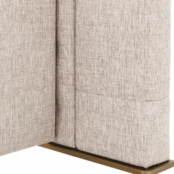 Casa Padrino Luxus Doppelbett Naturfarben / Messing / Schwarzgrau 180 x 210 cm - Schlafzimmer Möbel