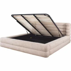 Casa Padrino Luxus Doppelbett Naturfarben 180 x 210 cm - Schlafzimmer Möbel