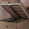 Casa Padrino Luxus Doppelbett mit Matratze Braun 180 x 200 cm - Schlafzimmer Möbel