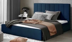 Casa Padrino Luxus Doppelbett mit Matratze Blau - Verschiedene Größen