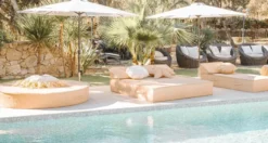 Casa Padrino Luxus Doppel Gartenliege Beige 180 x 160 cm