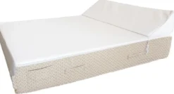 Casa Padrino Luxus Doppel Gartenliege Weiß / Beige 180 x 160 cm