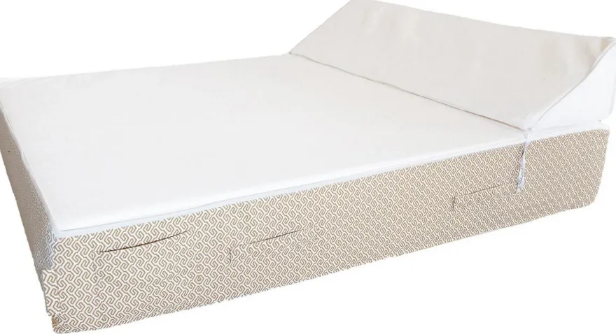 Casa Padrino Luxus Doppel Gartenliege Weiß / Beige 180 x 160 cm