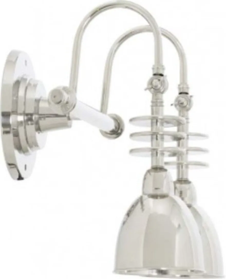 Casa Padrino Luxus Doppel Wandleuchte Silber 46,5 x 26,5 x H. 40,5 cm - Hotel Kollektion