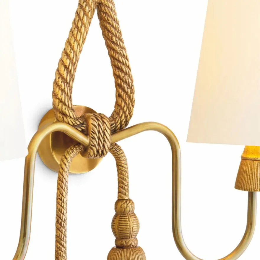 Casa Padrino Luxus Doppel Wandleuchte Vintage Messing / Weiß H. 49,5 cm - Luxus Leuchten
