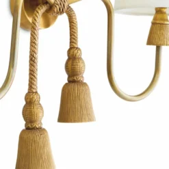 Casa Padrino Luxus Doppel Wandleuchte Vintage Messing / Weiß H. 49,5 cm - Luxus Leuchten