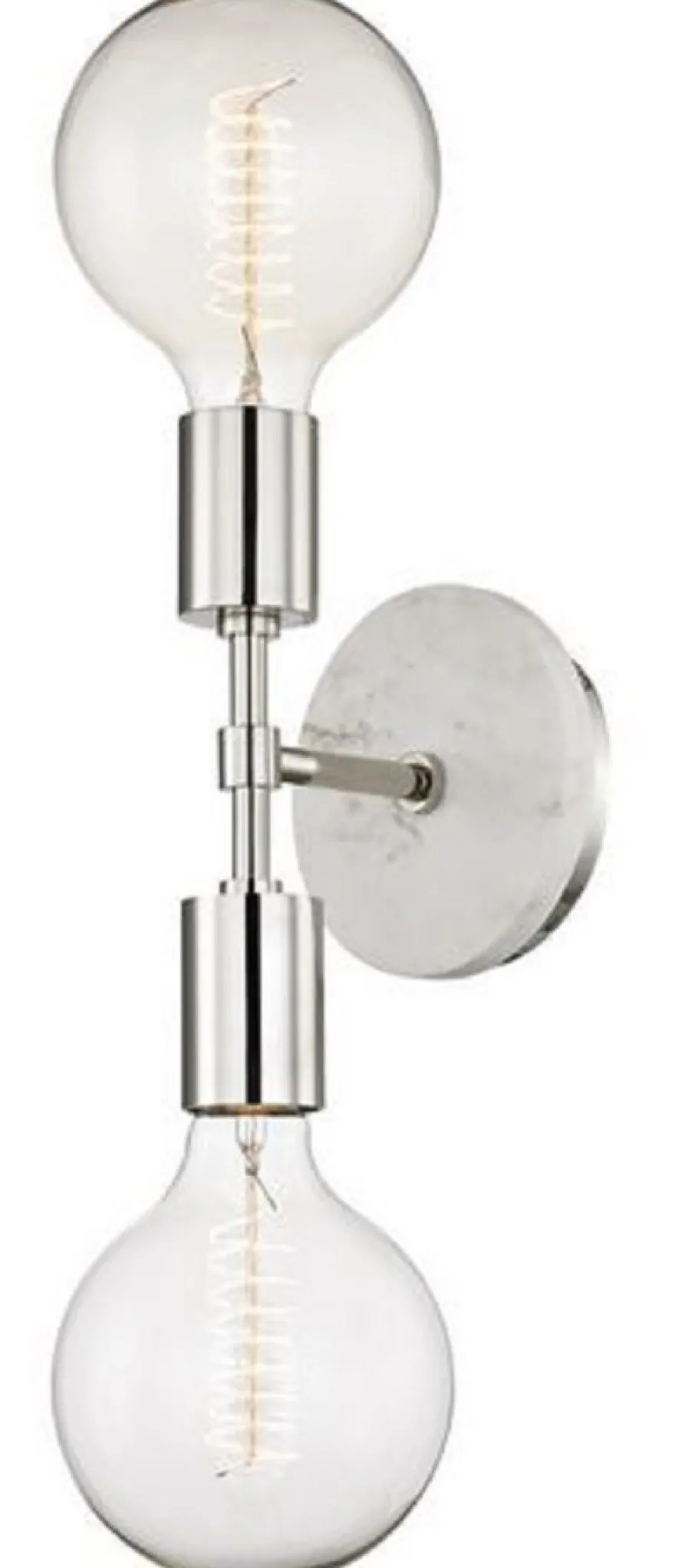 Casa Padrino Luxus Doppel Wandleuchte Silber / Weiß 12,7 x 16,5 x H. 50,8 cm - Hotel & Restaurant Wandlampe