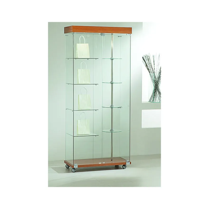 Casa Padrino Luxus Dreh-Ladenvitrine 77 x 40 cm H. 187 cm mit LED mit Drehböden - Ladeneinrichtung - Boutique Möbel - Made in Italy