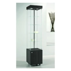 Casa Padrino Luxus Dreh-Ladenvitrine 40 x 40 cm H. 187 cm mit LED mit Unterschrank mit Drehböden - Ladeneinrichtung - Boutique Möbel - Made in Italy