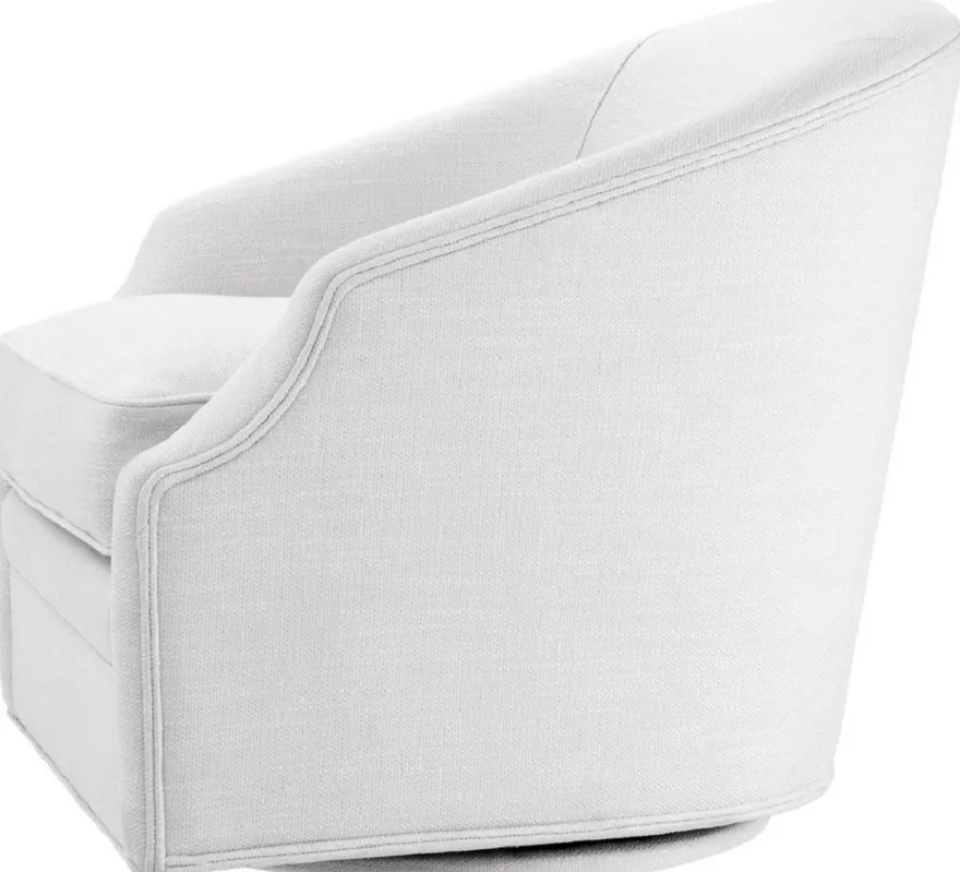 Casa Padrino Luxus Drehsessel Weiß 72 x 82 x H. 74 cm - Wohnzimmer Sessel - Luxus Möbel