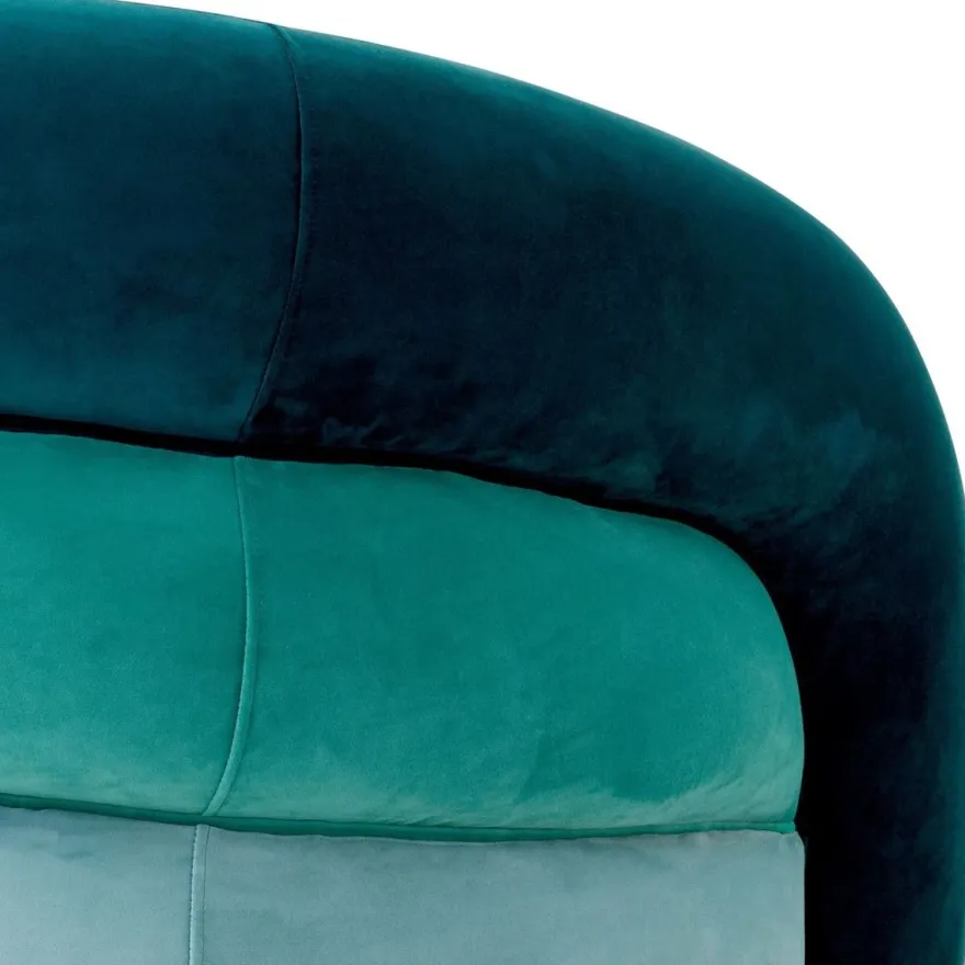 Casa Padrino Luxus Drehsessel Grün / Türkis / Blau / Schwarz 91 x 80 x H. 66 cm - Wohnzimmer Samt Sessel - Wohnzimmer Möbel - Luxus Möbel - Wohnzimmer Einrichtung - Luxus Einrichtung - Möbel Luxus