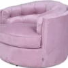 Casa Padrino Luxus Drehsessel Rosa 90 x 86 x H. 71 cm - Samt Sessel - Wohnzimmer Sessel - Wohnzimmer Möbel