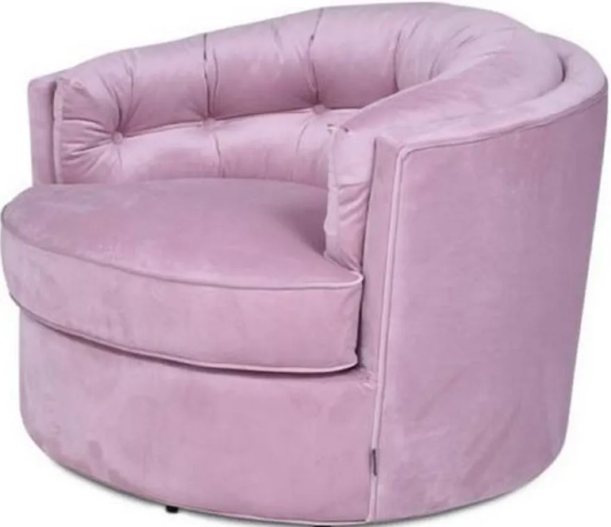 Casa Padrino Luxus Drehsessel Rosa 90 x 86 x H. 71 cm - Samt Sessel - Wohnzimmer Sessel - Wohnzimmer Möbel