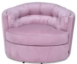 Casa Padrino Luxus Drehsessel Rosa 90 x 86 x H. 71 cm - Samt Sessel - Wohnzimmer Sessel - Wohnzimmer Möbel
