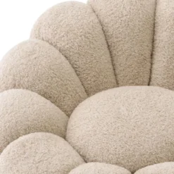 Casa Padrino Luxus Drehsessel Sandfarben / Messing 115 x 118 x H. 67 cm - Wohnzimmer Sessel - Lounge Sessel - Wohnzimmer Möbel - Luxus Möbel - Wohnzimmer Einrichtung - Luxus Einrichtung