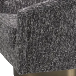 Casa Padrino Luxus Drehsessel Schwarz / Matt Gold 85 x 76 x H. 76 cm - Wohnzimmer Sessel - Wohnzimmer Möbel - Luxus Möbel