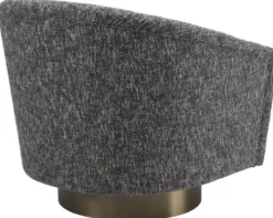 Casa Padrino Luxus Drehsessel Schwarz / Matt Gold 85 x 76 x H. 76 cm - Wohnzimmer Sessel - Wohnzimmer Möbel - Luxus Möbel