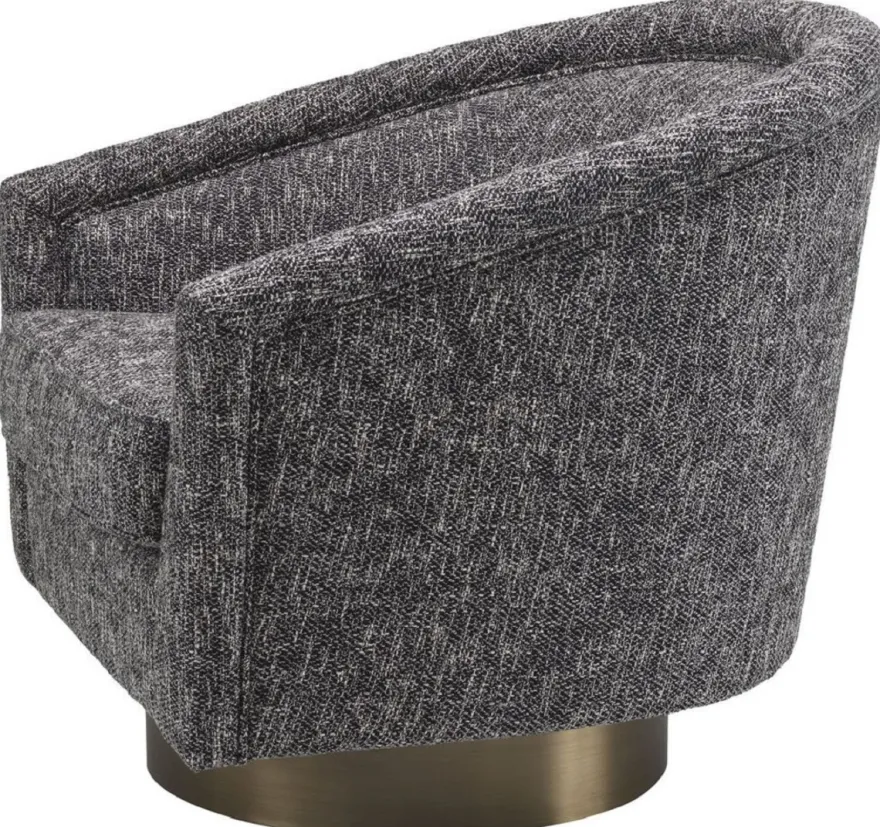 Casa Padrino Luxus Drehsessel Schwarz / Matt Gold 85 x 76 x H. 76 cm - Wohnzimmer Sessel - Wohnzimmer Möbel - Luxus Möbel