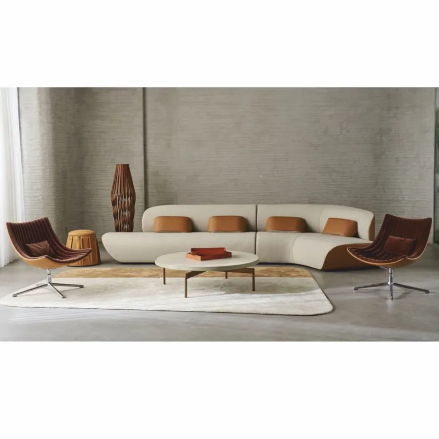 Casa Padrino Luxus Drehsessel Dunkelbraun / Braun / Silber - Wohnzimmer & Hotel Möbel
