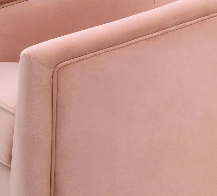 Casa Padrino Luxus Drehsessel Rosa / Mattgold 85 x 76 x H. 76 cm - Wohnzimmer Sessel - Wohnzimmermöbel