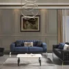 Casa Padrino Luxus Drehsessel Schwarz / Grau / Messingfarben 82 x 80 x H. 90 cm - Edler Wohnzimmer Sessel - Wohnzimmer Möbel