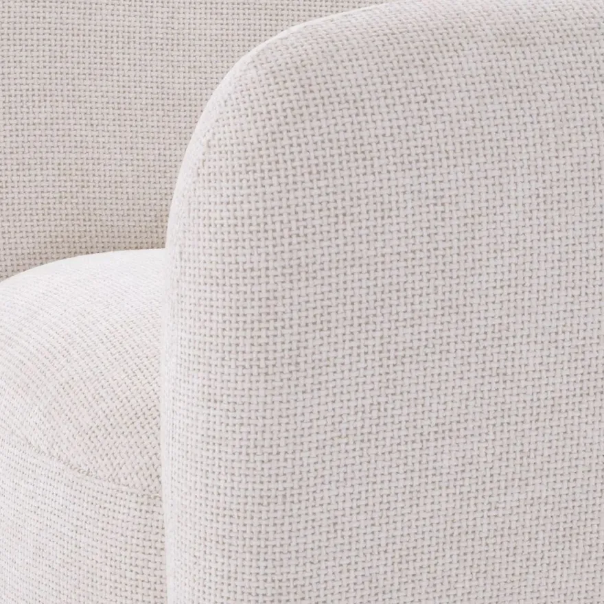 Casa Padrino Luxus Drehsessel Creme / Messing 93 x 80 x H. 71 cm - Wohnzimmer Sessel - Wohnzimmer Möbel - Luxus Möbel - Wohnzimmer Einrichtung - Luxus Einrichtung - Möbel Luxus