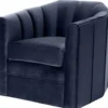 Casa Padrino Luxus Drehsessel Mitternachtsblau 84 x 85 x H. 77 cm - Wohnzimmer Sessel