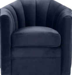 Casa Padrino Luxus Drehsessel Mitternachtsblau 84 x 85 x H. 77 cm - Wohnzimmer Sessel