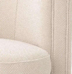 Casa Padrino Luxus Drehsessel Beige / Matt Gold 80 x 73 x H. 71,5 cm - Gepolsteter Wohnzimmer Sessel - Luxus Wohnzimmer Möbel