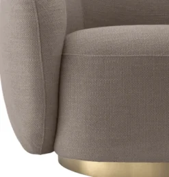 Casa Padrino Luxus Drehsessel Sandfarben / Messing 96 x 85 x H. 74 cm - Wohnzimmer Sessel - Wohnzimmer Möbel - Luxus Qualität