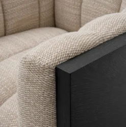 Casa Padrino Luxus Drehsessel Sandfarben / Schwarz 99 x 88 x H. 69 cm - Luxus Möbel