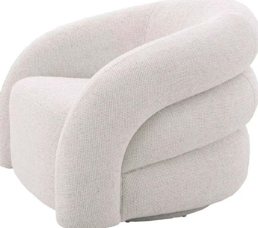 Casa Padrino Luxus Drehsessel Weiß 91 x 80 x H. 66 cm - Wohnzimmer Sessel - Wohnzimmer Möbel - Luxus Möbel - Wohnzimmer Einrichtung - Luxus Einrichtung