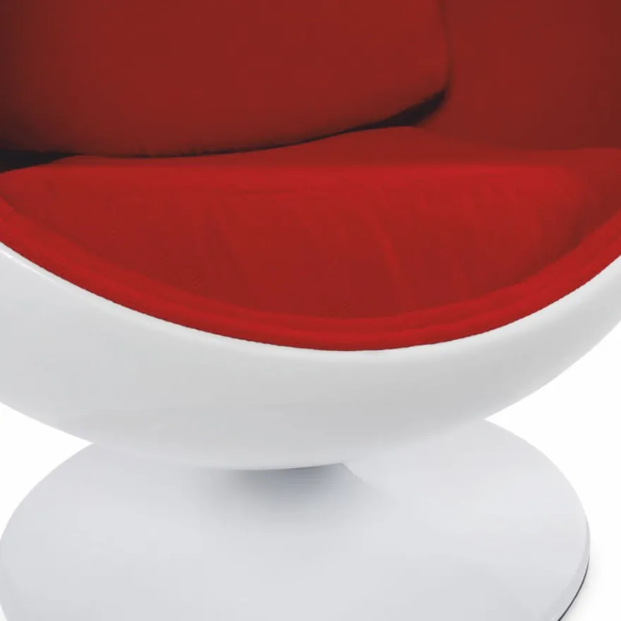 Casa Padrino Luxus Drehsessel Weiß / Rot H. 133 cm - Luxus Möbel