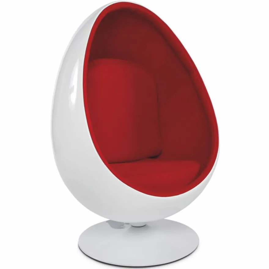 Casa Padrino Luxus Drehsessel Weiß / Rot H. 133 cm - Luxus Möbel