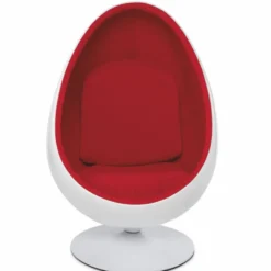 Casa Padrino Luxus Drehsessel Weiß / Rot H. 133 cm - Luxus Möbel