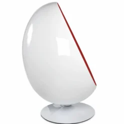 Casa Padrino Luxus Drehsessel Weiß / Rot H. 133 cm - Luxus Möbel