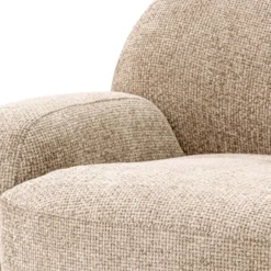 Casa Padrino Luxus Drehsessel Sandfarben / Messing 95 x 90 x H. 70 cm - Wohnzimmer Sessel - Hotel Sessel - Wohnzimmer Möbel - Hotel Möbel - Luxus Möbel - Luxus Qualität