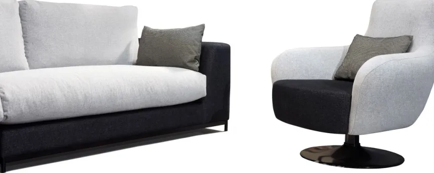 Casa Padrino Luxus Drehsessel Hellgrau / Schwarz 87 x 84 x H. 88 cm - Wohnzimmer Sessel mit dekorativem Kissen - Luxus Wohnzimmer Möbel