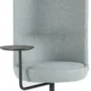Casa Padrino Luxus Drehsessel Grau / Schwarz Ø 70 x H. 126 cm - Hochlehn Sessel mit verstellbarer Ablagefläche - Hotel Sessel - Hotel Möbel