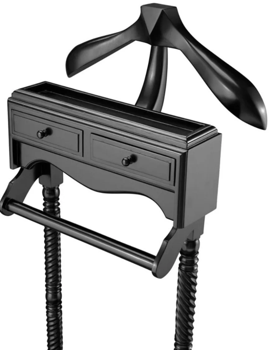 Casa Padrino Luxus Dressboy mit 2 Schubladen schwarz 51 x 46,5 x H. 123 cm - Luxus Kollektion