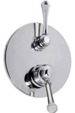 Casa Padrino Luxus Dusch Unterputz-Einhebelmischer mit 3-Ausgängen & Umstellung Silber Ø 19 cm