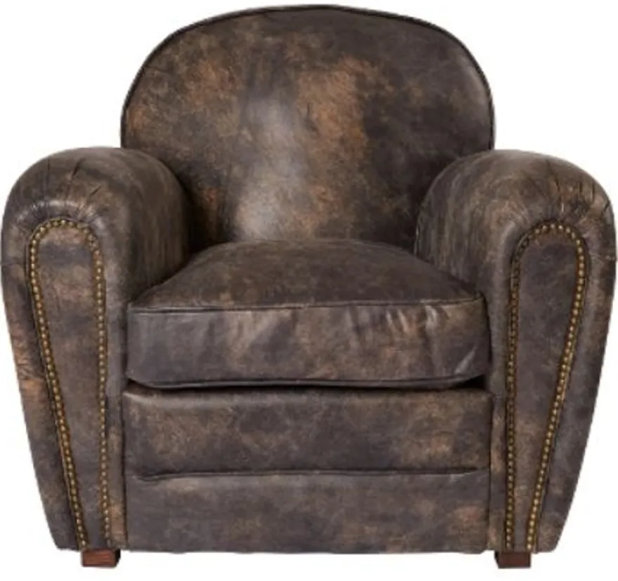 Casa Padrino Luxus Echtleder Sessel im englischen Stil Vintage Dunkelbraun 88 x 76 x H. 88 cm
