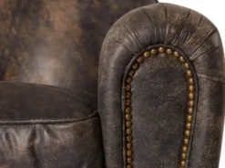 Casa Padrino Luxus Echtleder Sessel im englischen Stil Vintage Dunkelbraun 88 x 76 x H. 88 cm