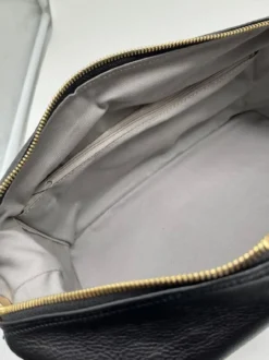 Casa Padrino Luxus Echtleder Reisetasche Schwarz / Gold 50 cm - Made in Italy