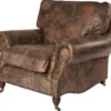 Casa Padrino Luxus Echtleder Sessel im englischen Stil Vintage Braun 106 x 105 x H. 93 cm